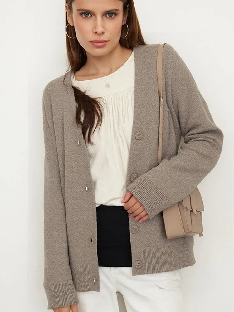 Autumn Winter Knitted Long Sleeve Cardigan Sweater Women Casual Loose Single Breasted Sweater Coat Elegant Winter Outwear